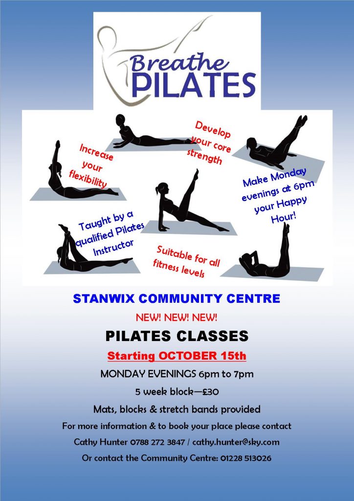 Pilates at stanwix community centre! Staring October 2018!